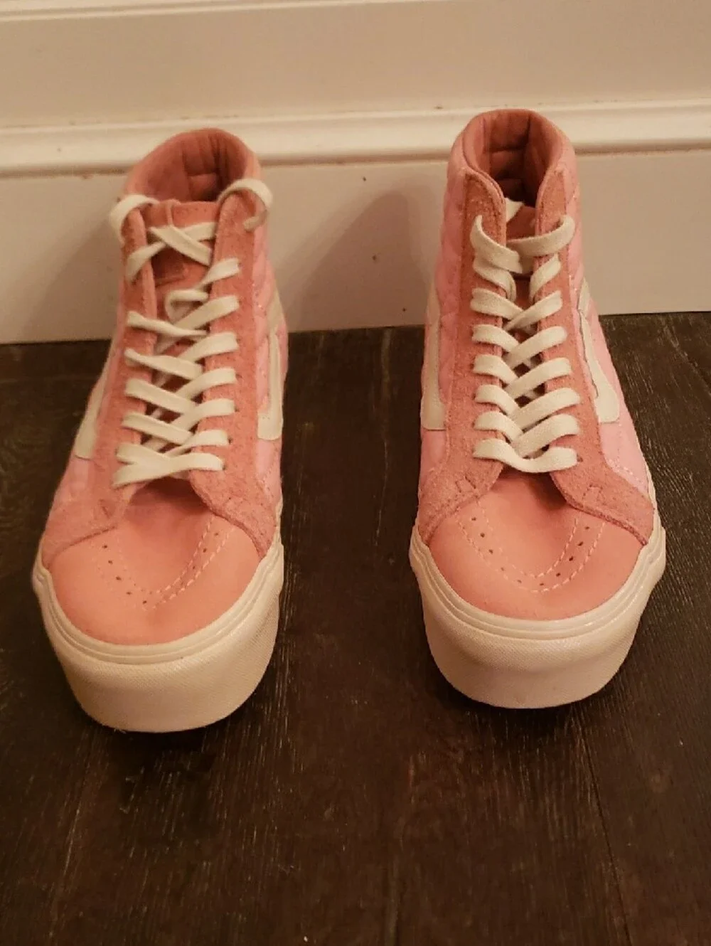 Vans Quilted Pink High-Top Platform Sneakers